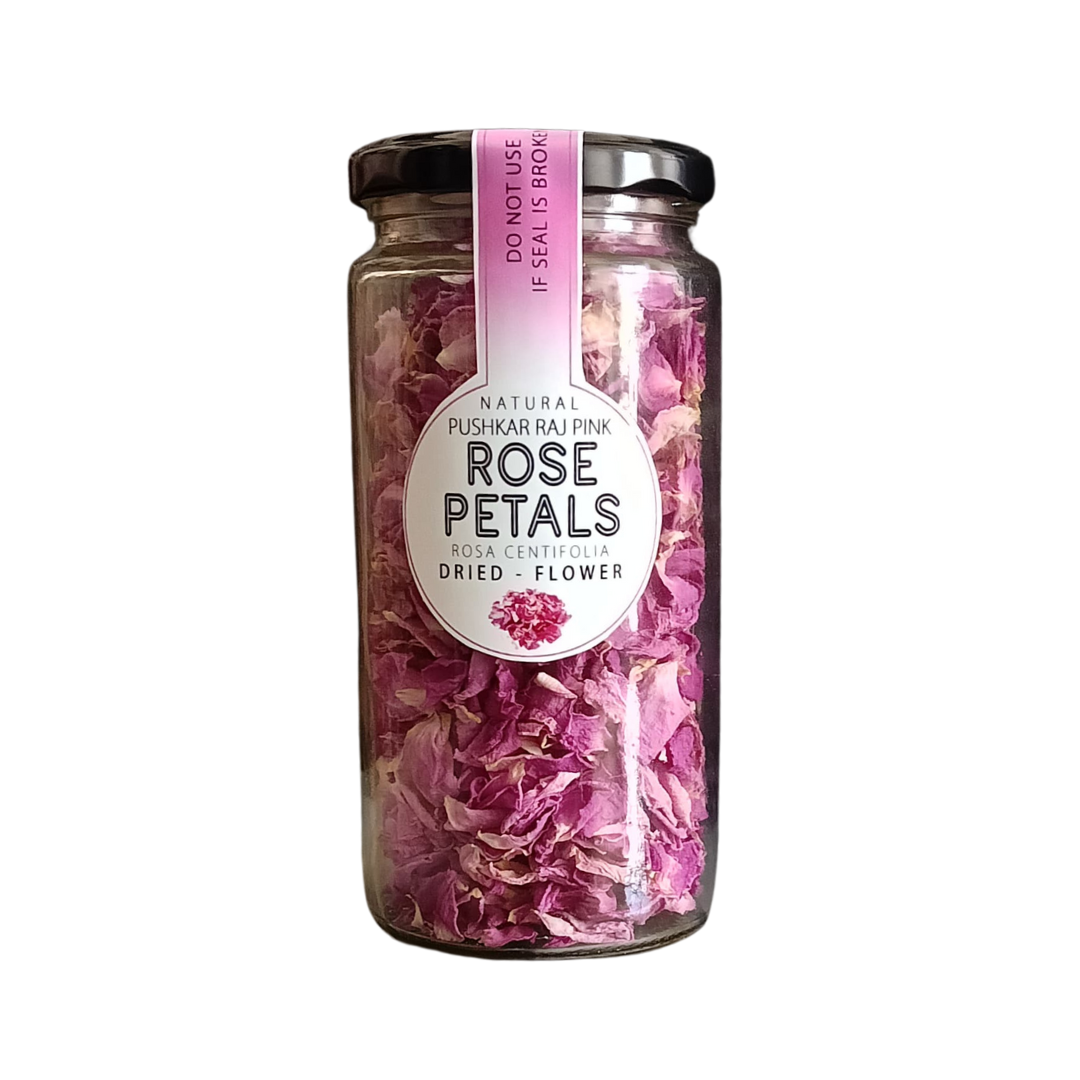 Natural Pushkar Raj Pink Rose Petals – Dried Flower (15g) | Rosa Centifolia