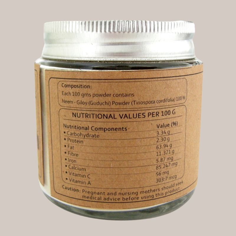 Natural Neem Giloy Powder | Pure Guduchi Tinospora Cordifolia | ( 100Gram )