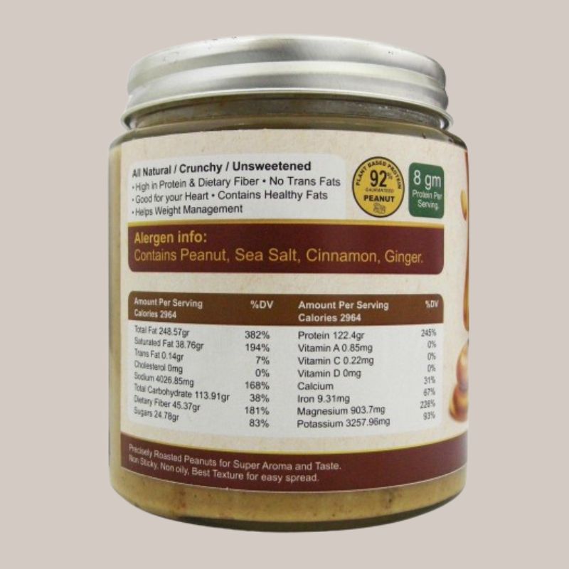 Smoky Secret Peanut Butter - Ginger & Cinnamon, 500gm 17 Oz