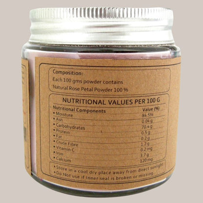 Rose Petal Powder | Organic Rose Centifolia | Ideal For Face Pack ( 100 Gram )