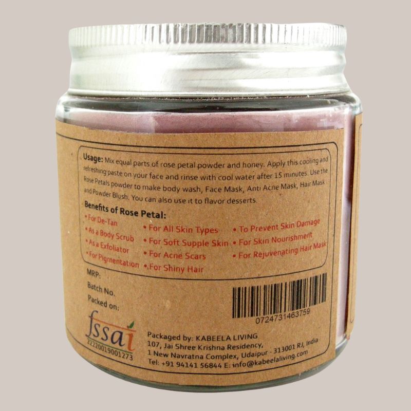 Rose Petal Powder | Organic Rose Centifolia | Ideal For Face Pack ( 100 Gram )