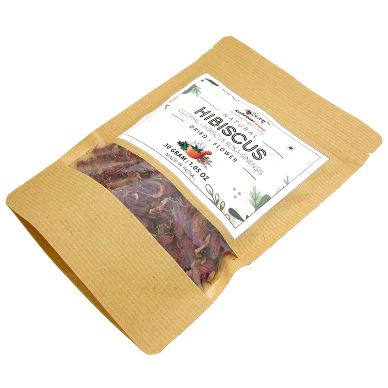 Dried Hibiscus Flower 50g Pouch, Gudhal Dried Flowers, Hibiscus Rosa Sinensis for Iced Tea, Hair and Skin Care, Gudhal For Face Pack and Dull Hair & Dry Scalp, Promotes Hair Growth