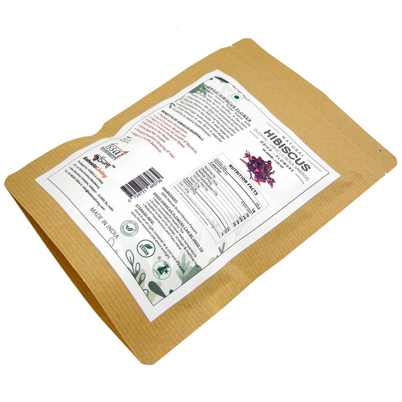 Dried Hibiscus Flower 50g Pouch, Gudhal Dried Flowers, Hibiscus Rosa Sinensis for Iced Tea, Hair and Skin Care, Gudhal For Face Pack and Dull Hair & Dry Scalp, Promotes Hair Growth