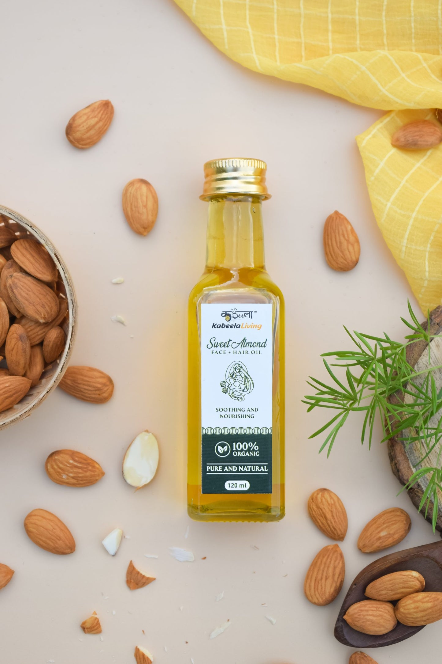 Sweet Almond Hair Oil | Natural Sweet Almond Hair & Body Herbal Oil ( 120 Ml )