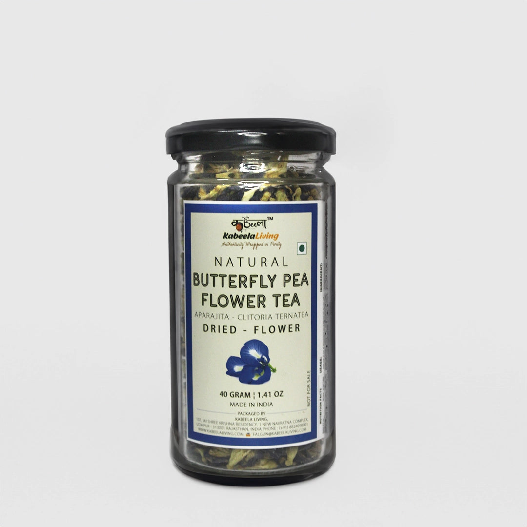 Dried Butterfly Pea Flower | Blue Tea | Caffeine free- Vegan Calming Tea, Brain Stimulant, Rich in Antioxidants – 40g