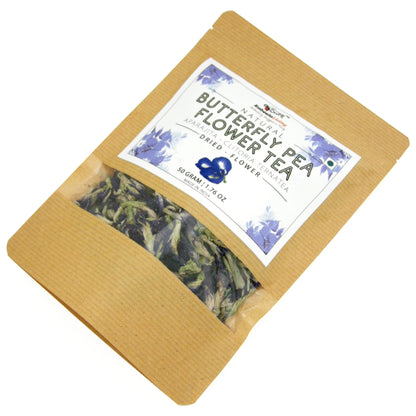 Dried Butterfly Pea Flower | Blue Tea | Caffeine free- Vegan Calming Tea, Brain Stimulant, Rich in Antioxidants – 50g